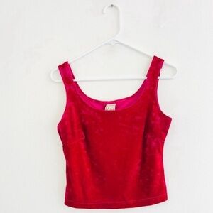 Vintage 90s F.B. Malik Pink Crushed Velvet Tank Top Small